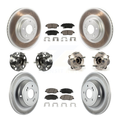 Hub Bearing Coat Brake Rotor Pads Front Rear Kit (10Pc) For Hyundai Genesis 3.8L