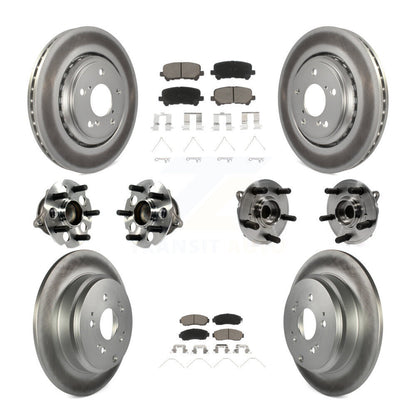 Hub Bearing Coated Brake Rotor Pad Front Rear Kit (10Pc) For 15-17 Honda Odyssey