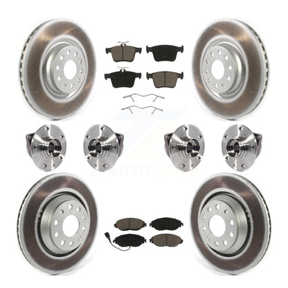 Hub Bearing Coated Brake Rotor Pads Front Rear Kit (10Pc) For Audi Q3 Volkswagen