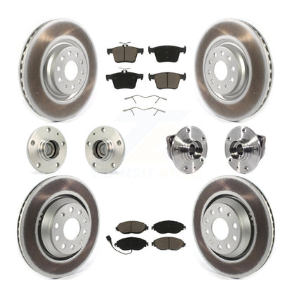 Hub Bearing Coat Brake Rotor Pad Front Rear Kit (10Pc) For Volkswagen Arteon FWD