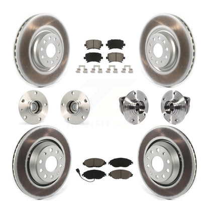 Hub Bearing Coated Disc Brake Rotor Pad Front Rear Kit (10Pc) For Volkswagen GTI