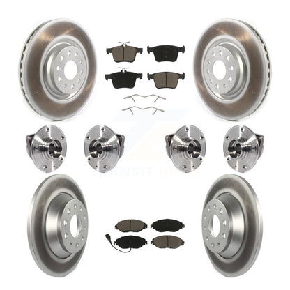Hub Bearing Coat Brake Rotor Pad Front Rear Kit (10Pc) For Volkswagen Tiguan AWD