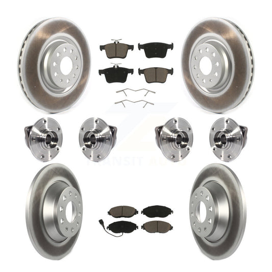 Hub Bearing Coat Brake Rotor Pad Front Rear Kit (10Pc) For Volkswagen Tiguan AWD