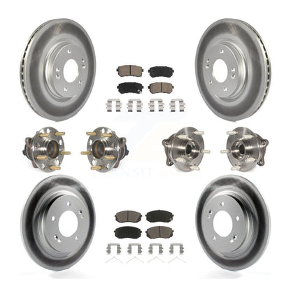 Hub Bearing Coated Disc Brake Rotor And Pad Front Rear Kit (10Pc) For Kia Optima