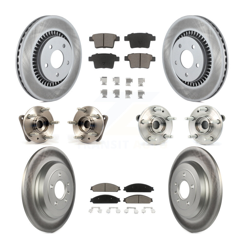 Hub Bearing Coated Brake Rotor Pad Front Rear Kit (10Pc) For Ford Five Hundred X