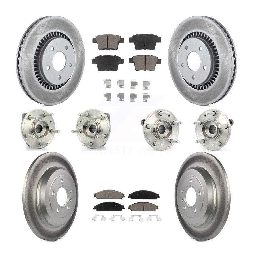 Hub Bearing Coated Brake Rotor Pad Front Rear Kit (10Pc) For Ford Five Hundred X