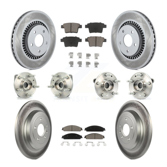 Hub Bearing Coated Brake Rotor Pad Front Rear Kit (10Pc) For Ford Five Hundred X