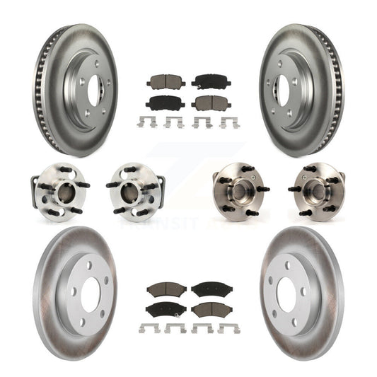 Hub Bearing Coated Brake Rotor Pads Front Rear Kit (10Pc) For Pontiac Grand Prix