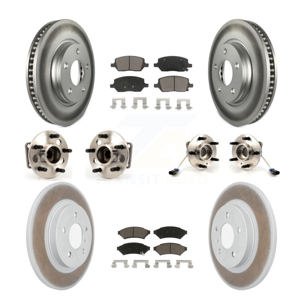 Hub Bearing Coated Brake Rotor Pads Front Rear Kit (10Pc) For Chevrolet Uplander