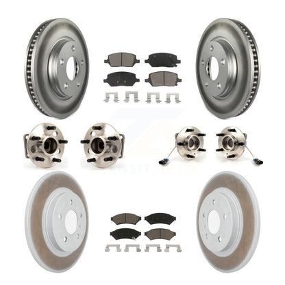 Hub Bearing Coated Brake Rotor Pads Front Rear Kit (10Pc) For Chevrolet Uplander