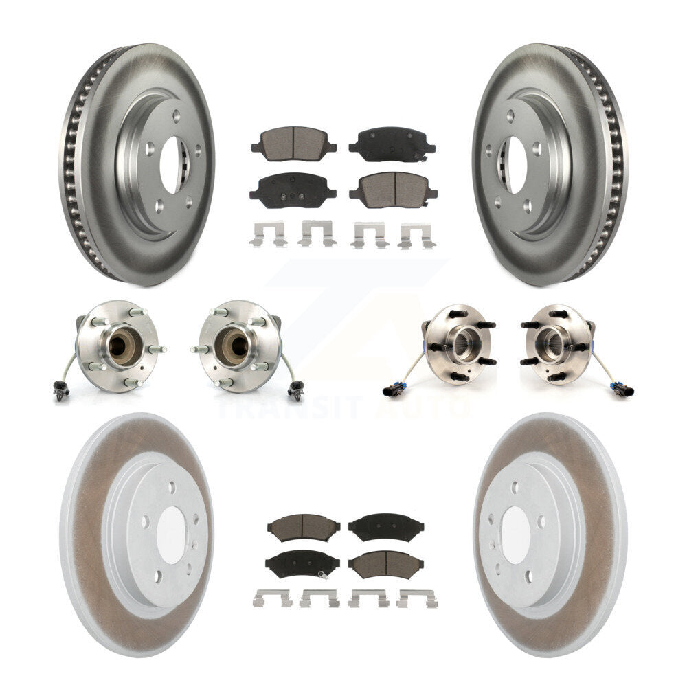 Hub Bearing Coated Brake Rotor Pads Front Rear Kit (10Pc) For Chevrolet Uplander