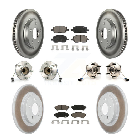 Hub Bearing Coated Brake Rotor Pads Front Rear Kit (10Pc) For Chevrolet Uplander