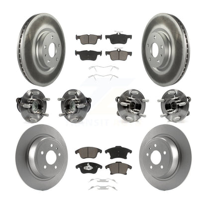 Hub Bearing Coated Brake Rotor Pad Front Rear Kit (10Pc) For Ford Fusion Lincoln