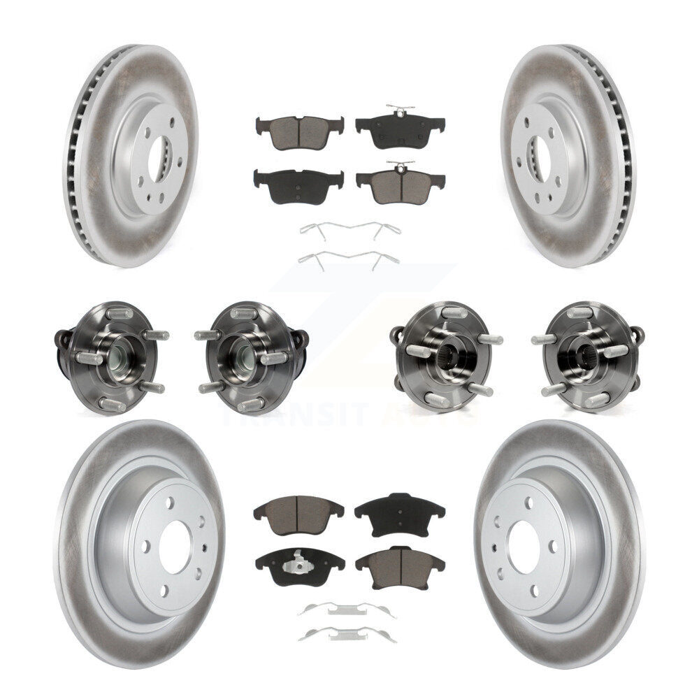 Hub Bearing Coated Brake Rotor Pad Front Rear Kit (10Pc) For Ford Fusion Lincoln