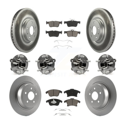 Hub Bearing Coated Disc Brake Rotor & Pads Front Rear Kit (10Pc) For Lincoln MKZ