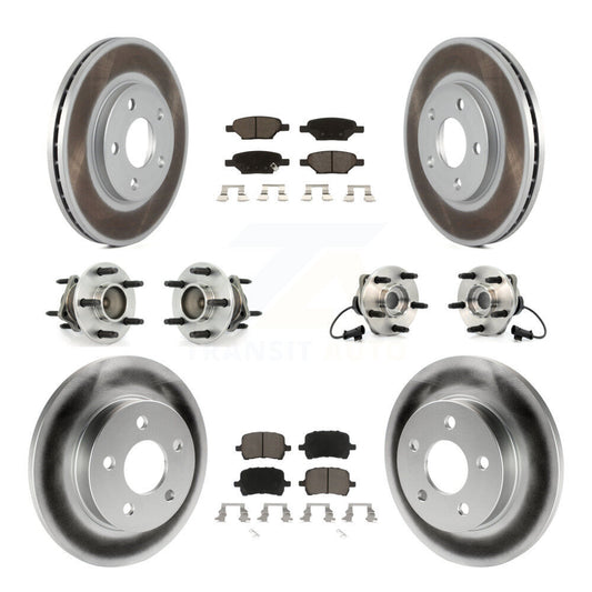 Hub Bearing Coated Brake Rotor Pad Front Rear Kit (10Pc) For Chevrolet Malibu G6