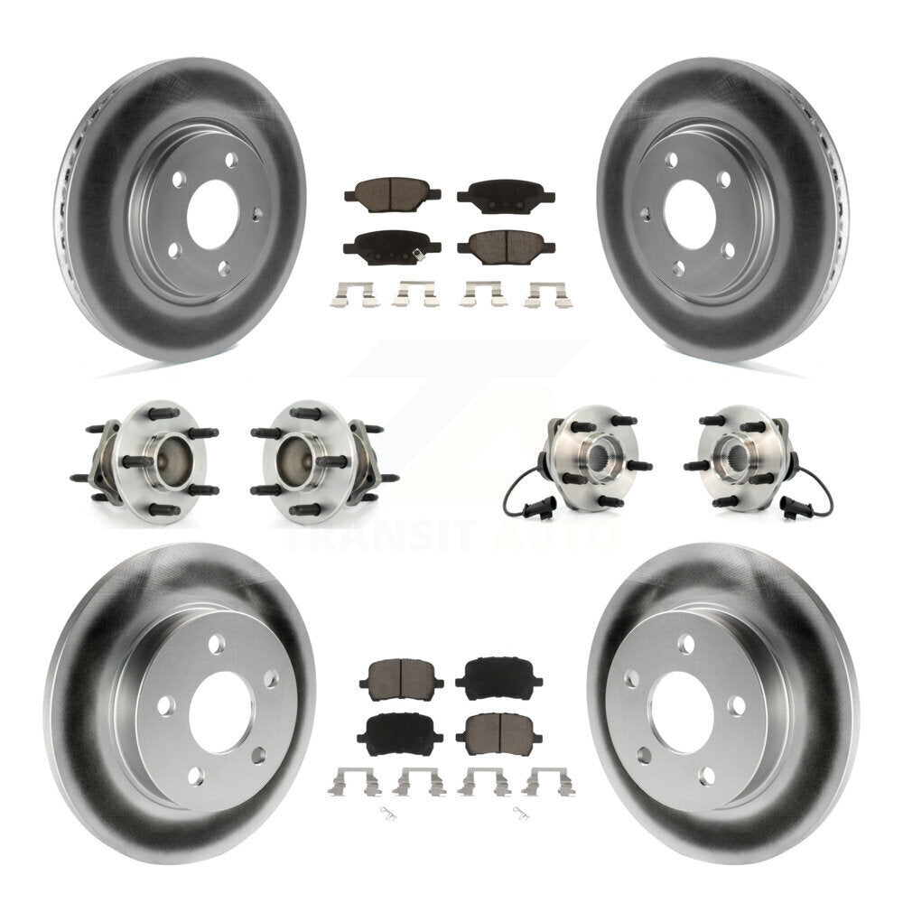 Hub Bearing Coated Brake Rotor Pad Front Rear Kit (10Pc) For Chevrolet Malibu G6