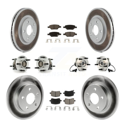 Hub Bearing Coated Brake Rotor & Pads Front Rear Kit (10Pc) For Chevrolet Malibu