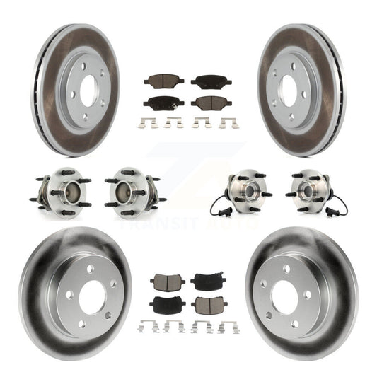 Hub Bearing Coated Brake Rotor & Pads Front Rear Kit (10Pc) For Chevrolet Malibu