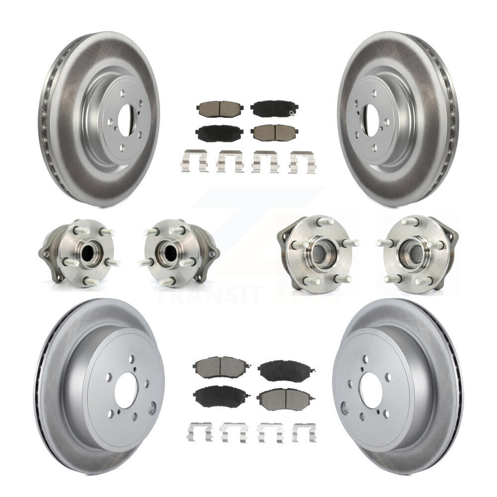Hub Bearing Coat Brake Rotor Pad Front Rear Kit (10Pc) For Subaru Outback Legacy