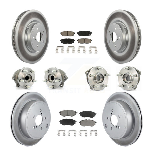 Hub Bearing Coat Brake Rotor Pad Front Rear Kit (10Pc) For Subaru Outback Legacy