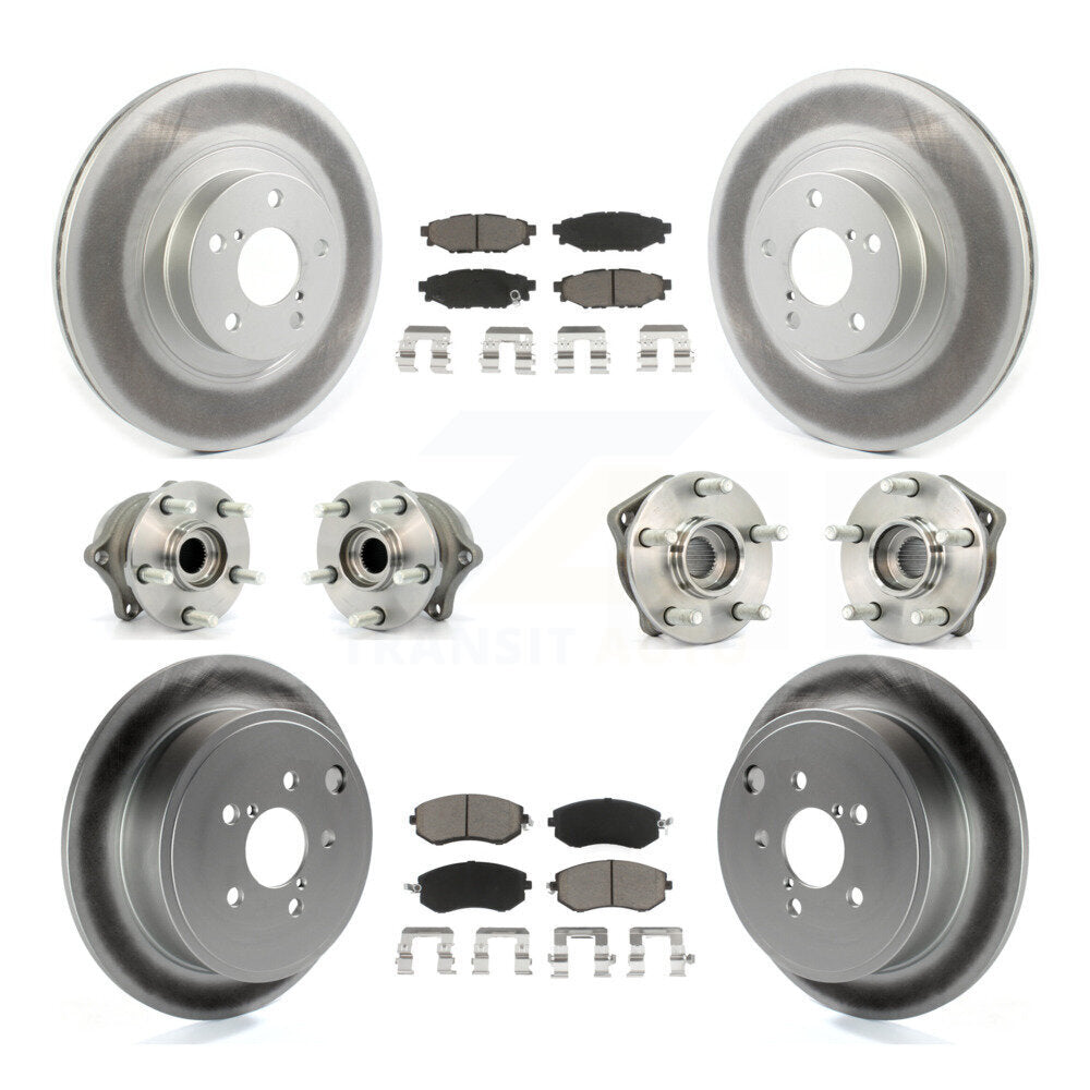 Hub Bearing Coat Brake Rotor Pad Front Rear Kit (10Pc) For Subaru Impreza Legacy
