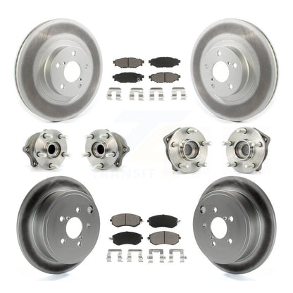 Hub Bearing Coat Brake Rotor Pad Front Rear Kit (10Pc) For Subaru Impreza Legacy