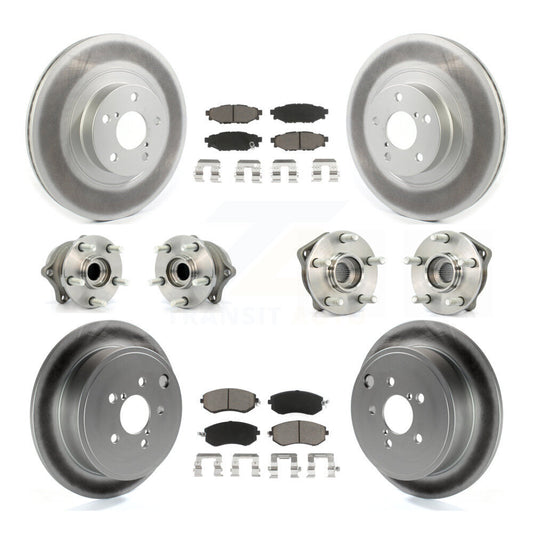 Hub Bearing Coat Brake Rotor Pad Front Rear Kit (10Pc) For Subaru Impreza Legacy