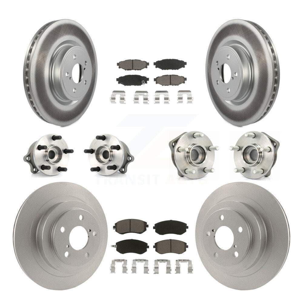 Hub Bearing Coated Disc Brake Rotor Pads Front Rear Kit (10Pc) For Subaru Legacy