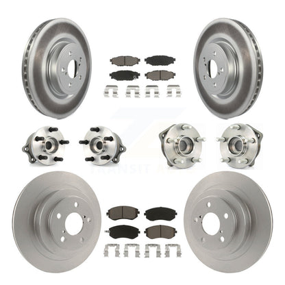 Hub Bearing Coated Disc Brake Rotor Pads Front Rear Kit (10Pc) For Subaru Legacy