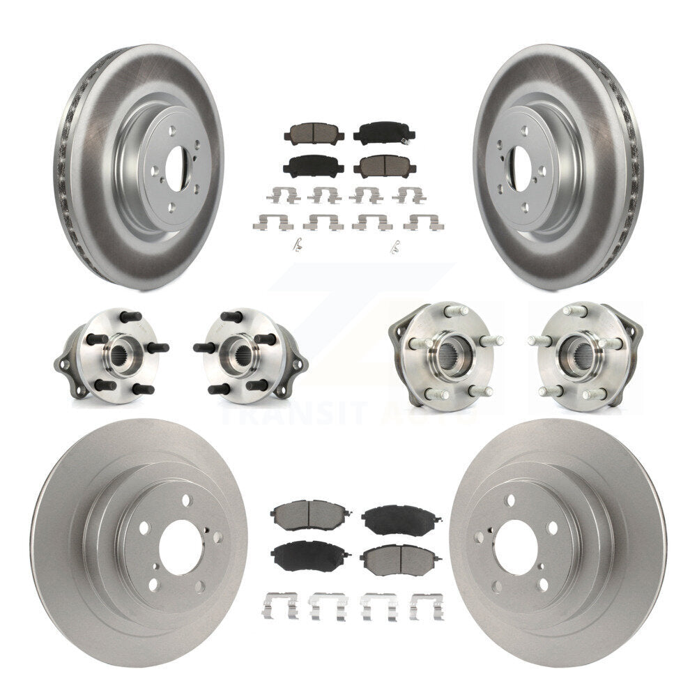 Hub Bearing Coated Disc Brake Rotor Pads Front Rear Kit (10Pc) For Subaru Legacy