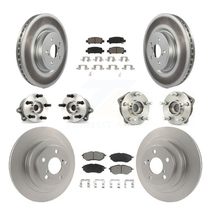 Hub Bearing Coated Disc Brake Rotor Pads Front Rear Kit (10Pc) For Subaru Legacy