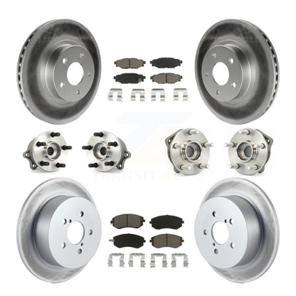Hub Bearing Coated Disc Brake Rotor Pads Front Rear Kit (10Pc) For Subaru Legacy