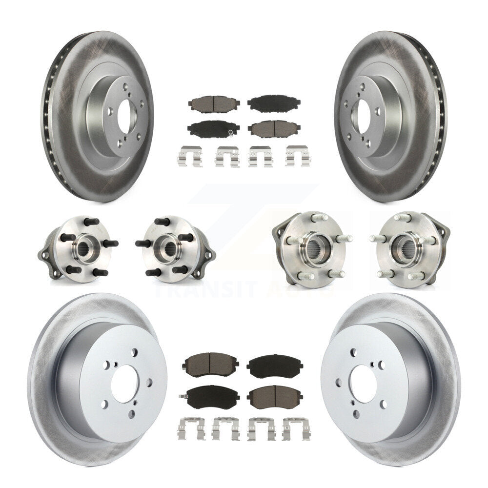 Hub Bearing Coat Brake Rotor Pad Front Rear Kit (10Pc) For Subaru Outback Legacy