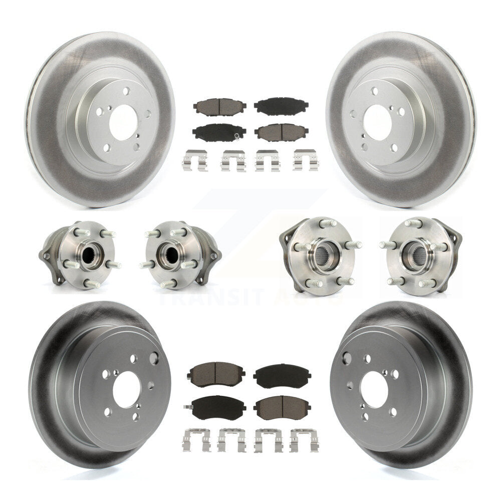 Hub Bearing Coat Brake Rotor Pad Front Rear Kit (10Pc) For Subaru Outback Legacy