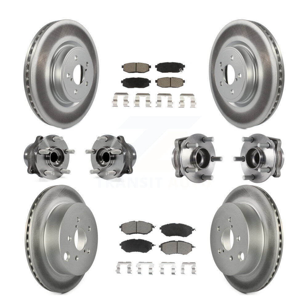 Hub Bearing Coat Brake Rotor Pads Front Rear Kit (10Pc) For Subaru Forester 2.0L