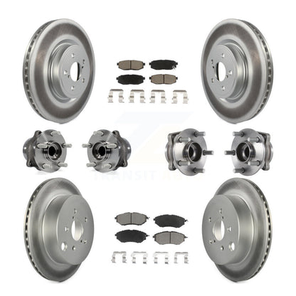 Hub Bearing Coat Brake Rotor Pads Front Rear Kit (10Pc) For Subaru Forester 2.0L
