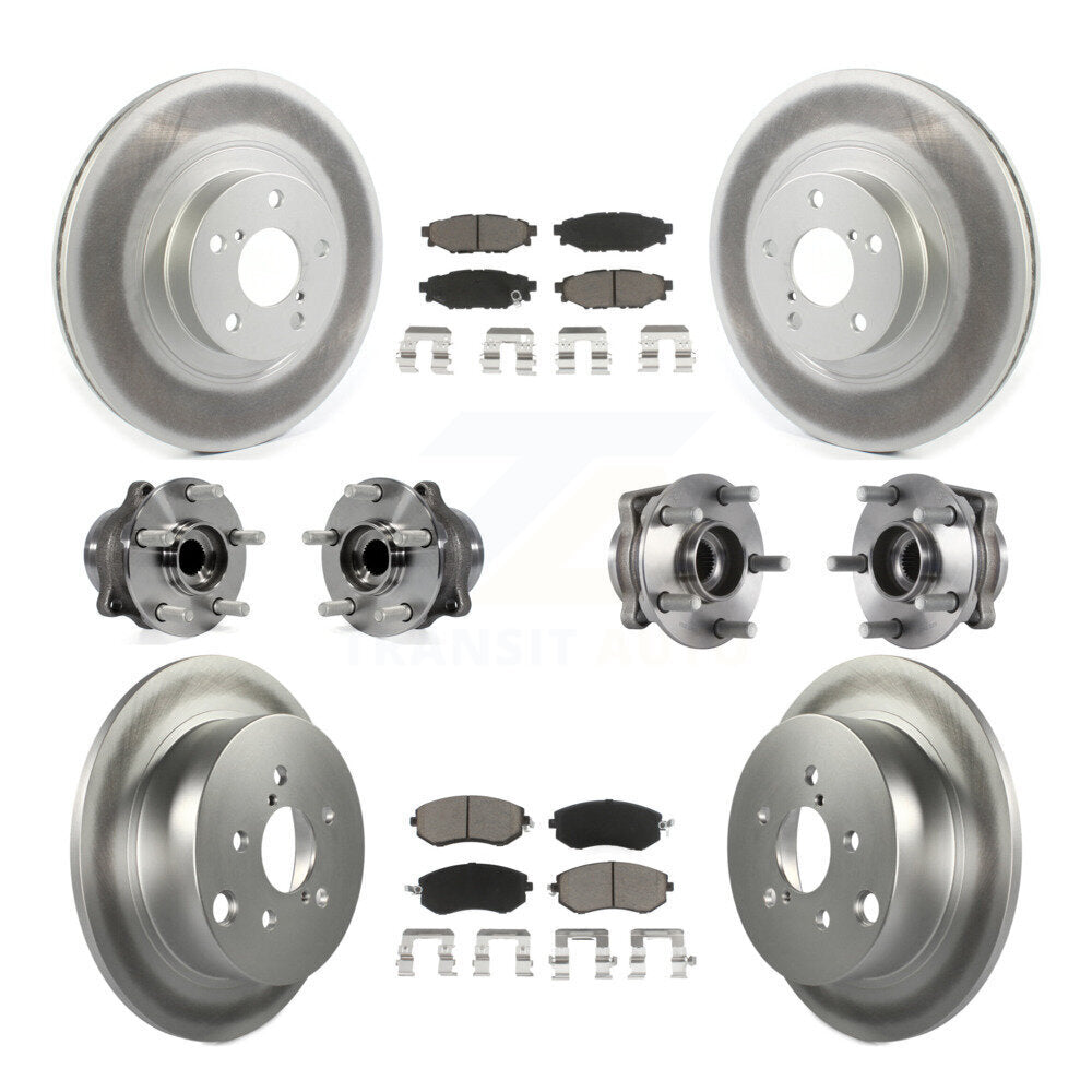 Hub Bearing Coated Brake Rotor Pads Front Rear Kit (10Pc) For Subaru Forester XV