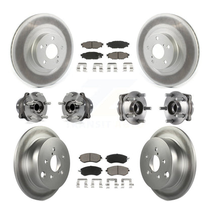 Hub Bearing Coated Brake Rotor Pads Front Rear Kit (10Pc) For Subaru Forester XV