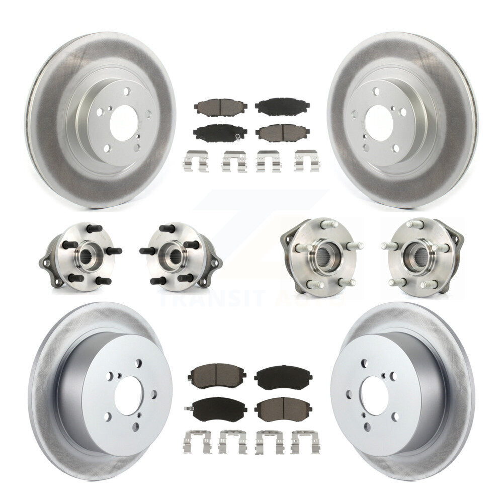 Hub Bearing Coat Brake Rotor Pad Front Rear Kit (10Pc) For Subaru Outback Legacy