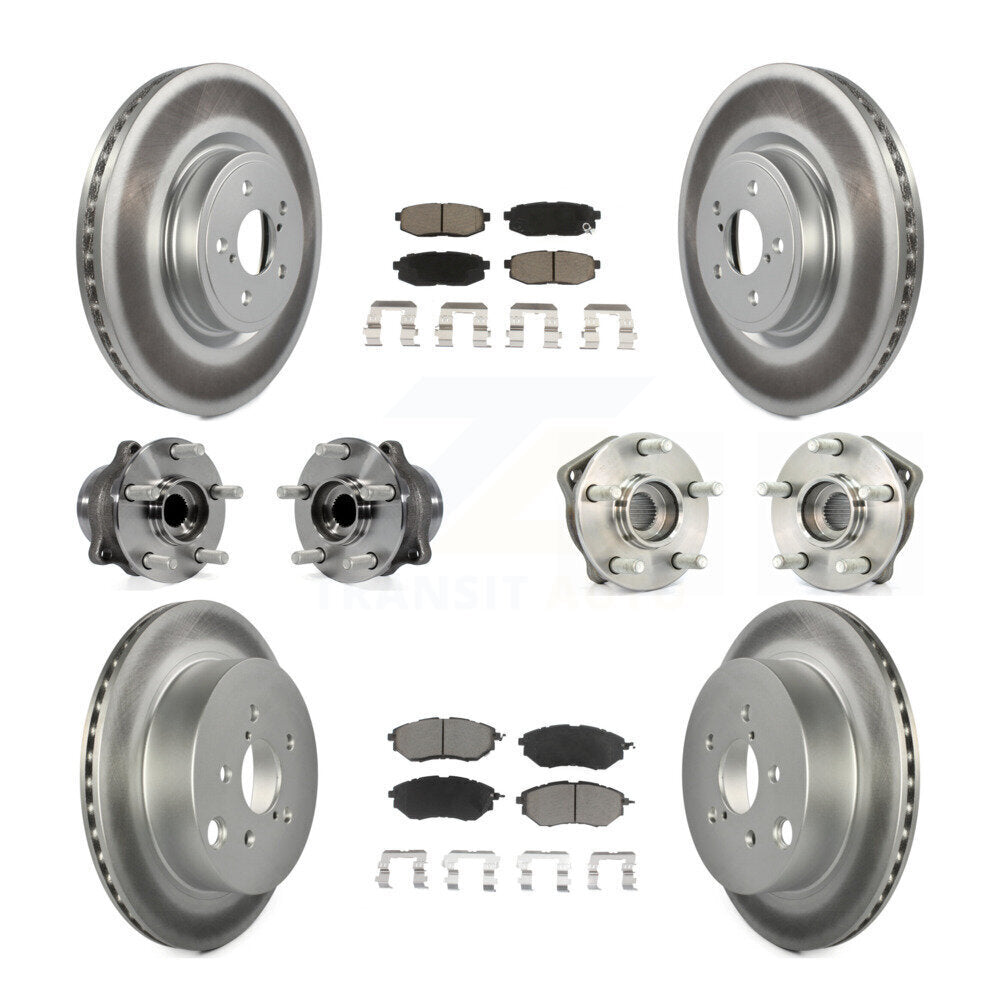 Hub Bearing Coat Brake Rotor Pads Front Rear Kit (10Pc) For Subaru Forester 2.0L