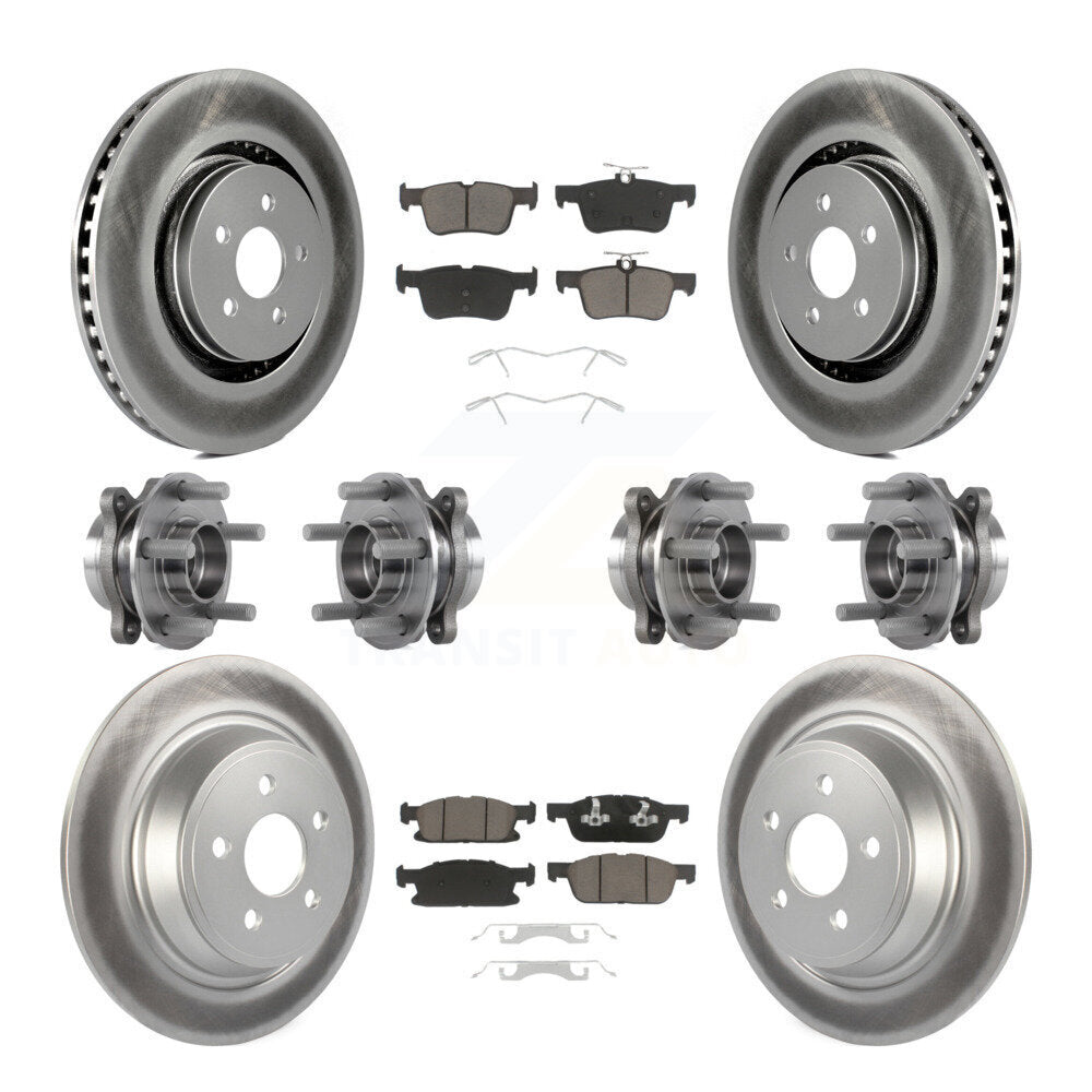 Hub Bearing Coat Brake Rotor Pad Front Rear Kit (10Pc) For Ford Edge Lincoln MKX