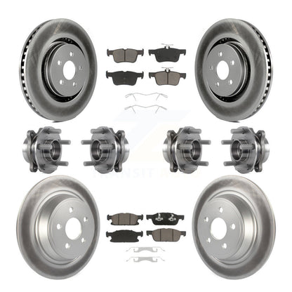 Hub Bearing Coat Brake Rotor Pad Front Rear Kit (10Pc) For Ford Edge Lincoln MKX