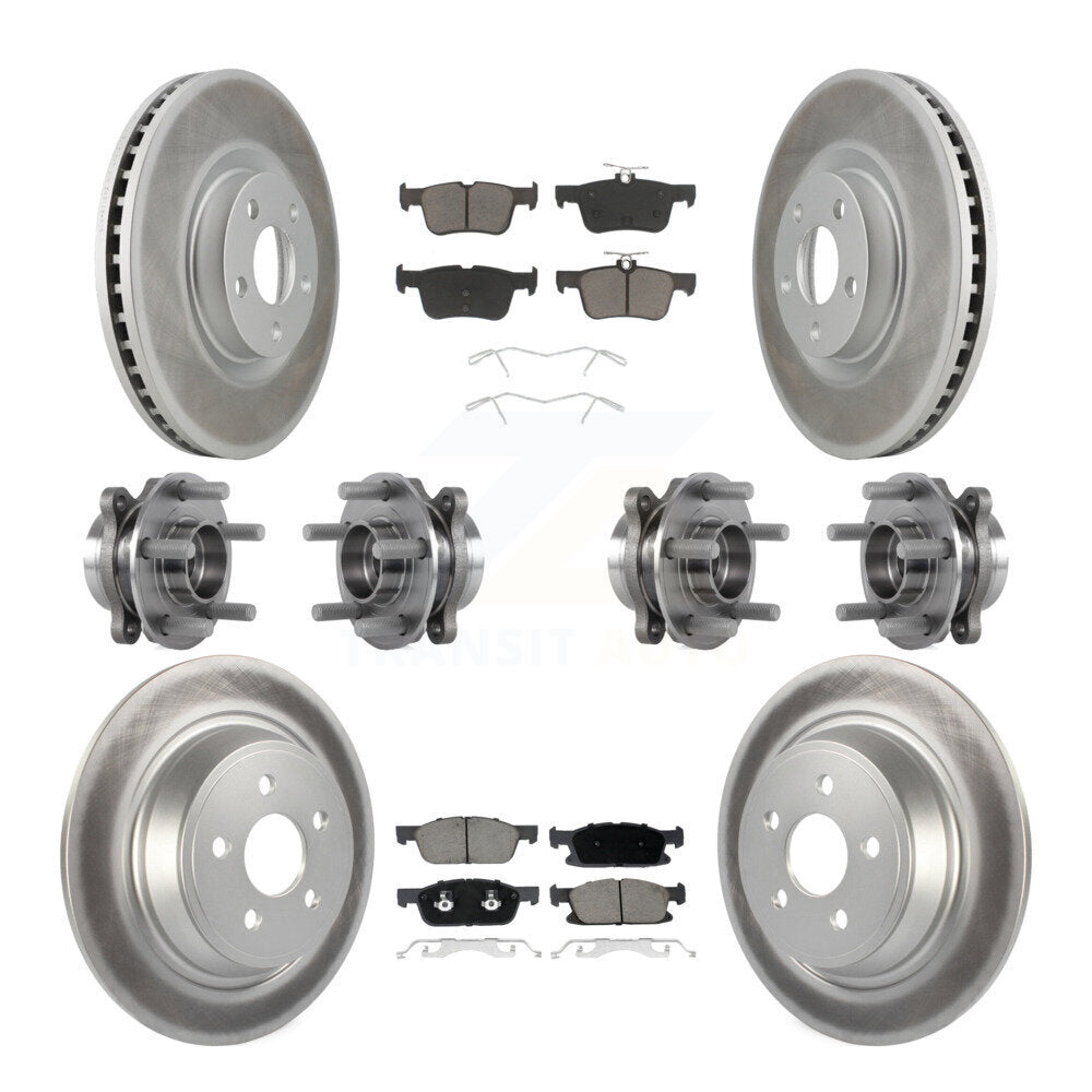 Hub Bearing Coated Brake Rotor Pad Front Rear Kit (10Pc) For Lincoln Continental