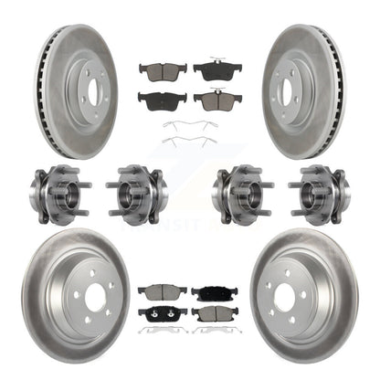 Hub Bearing Coated Brake Rotor Pad Front Rear Kit (10Pc) For Lincoln Continental