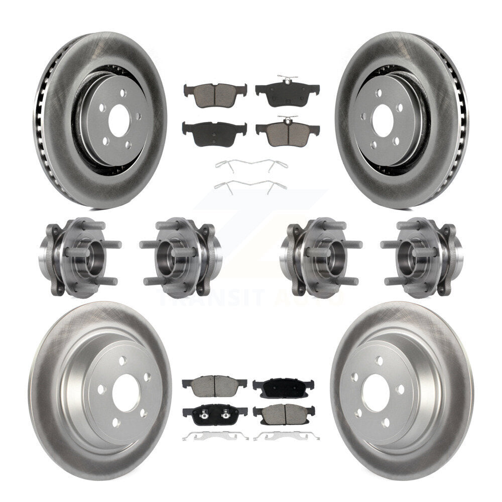 Hub Bearing Coated Brake Rotor Pad Front Rear Kit (10Pc) For Lincoln Continental