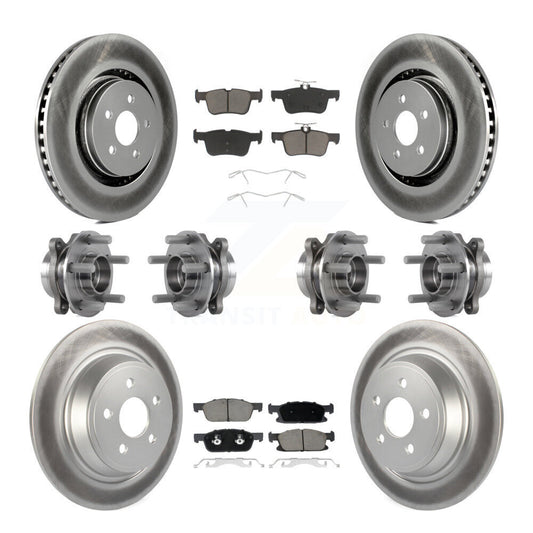 Hub Bearing Coated Brake Rotor Pad Front Rear Kit (10Pc) For Lincoln Continental