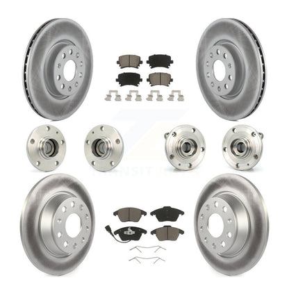 Hub Bearing Coat Brake Rotor Pads Front Rear Kit (10Pc) For Volkswagen CC Passat