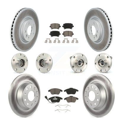 Hub Bearing Coated Disc Brake Rotor Pads Front Rear Kit (10Pc) For Volkswagen CC