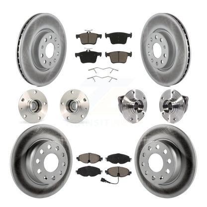 Hub Bearing Coated Brake Rotor & Pad Front Rear Kit (10Pc) For Audi A3 Sportback